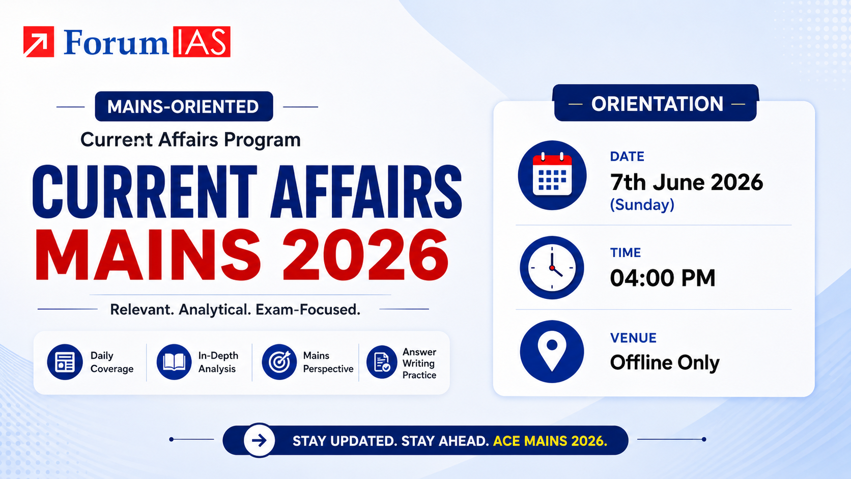 Open Orientation for Current Affairs for Mains 2026